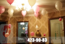 Гелиевые шары под потолок (с маленькими шариками). Стоимость - 50 руб./шт.