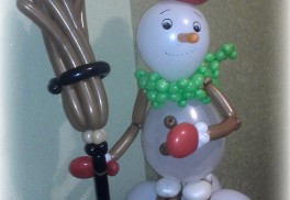 Фигура №87. Снеговик из воздушных шаров. 750 руб.